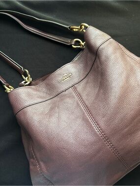 COACH Women's LEXI Pebbled Leather Shoulder Bag in Wine